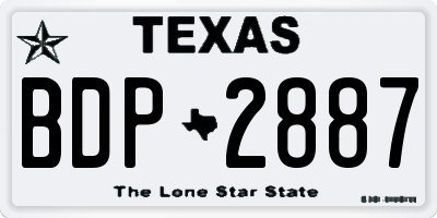 TX license plate BDP2887