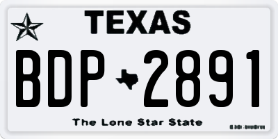 TX license plate BDP2891