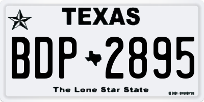 TX license plate BDP2895
