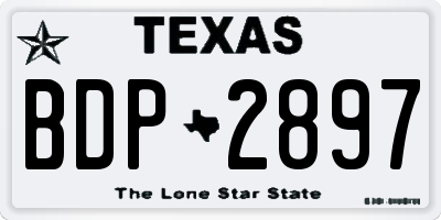 TX license plate BDP2897