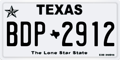TX license plate BDP2912