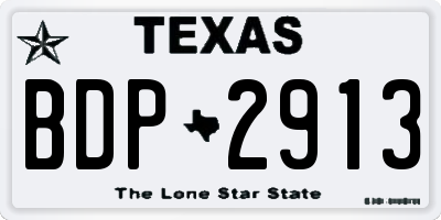 TX license plate BDP2913
