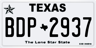 TX license plate BDP2937