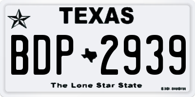 TX license plate BDP2939