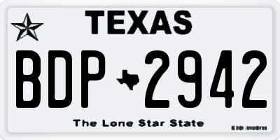 TX license plate BDP2942