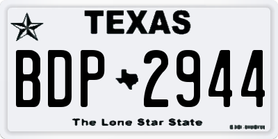 TX license plate BDP2944