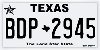 TX license plate BDP2945