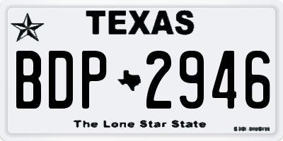 TX license plate BDP2946