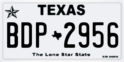 TX license plate BDP2956
