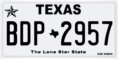 TX license plate BDP2957