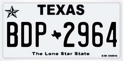 TX license plate BDP2964