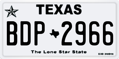 TX license plate BDP2966