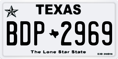TX license plate BDP2969