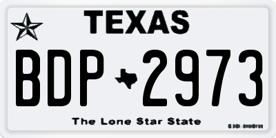 TX license plate BDP2973