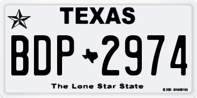 TX license plate BDP2974