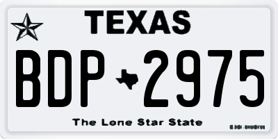 TX license plate BDP2975