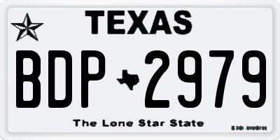 TX license plate BDP2979