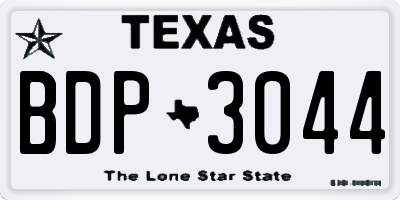 TX license plate BDP3044
