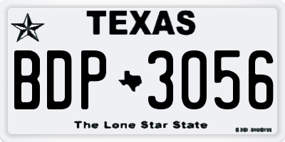TX license plate BDP3056