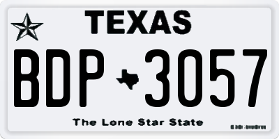 TX license plate BDP3057