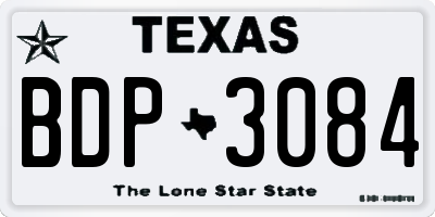 TX license plate BDP3084