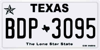 TX license plate BDP3095