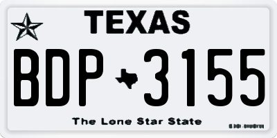 TX license plate BDP3155