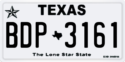 TX license plate BDP3161