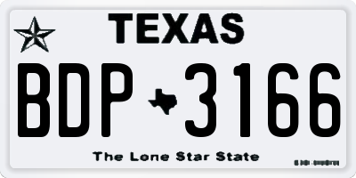 TX license plate BDP3166