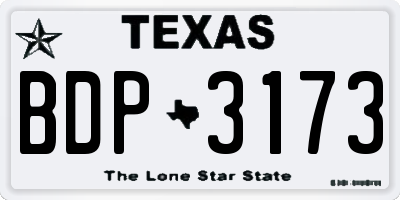TX license plate BDP3173