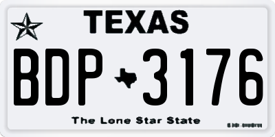 TX license plate BDP3176