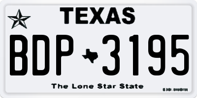 TX license plate BDP3195