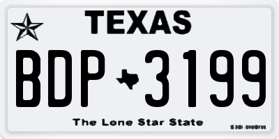 TX license plate BDP3199