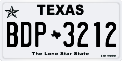 TX license plate BDP3212