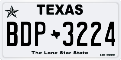 TX license plate BDP3224