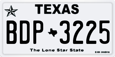 TX license plate BDP3225