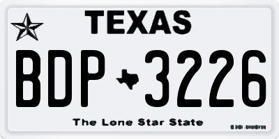 TX license plate BDP3226