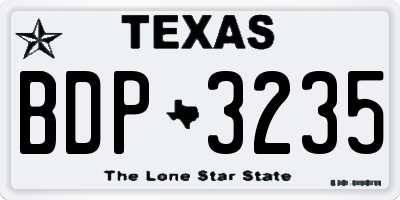 TX license plate BDP3235