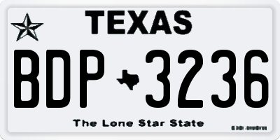 TX license plate BDP3236
