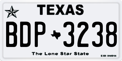 TX license plate BDP3238