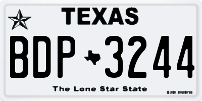 TX license plate BDP3244