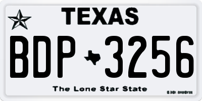 TX license plate BDP3256