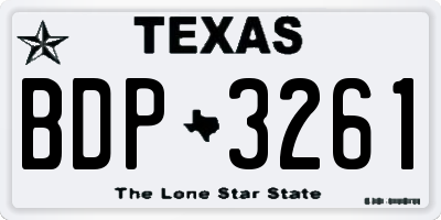 TX license plate BDP3261