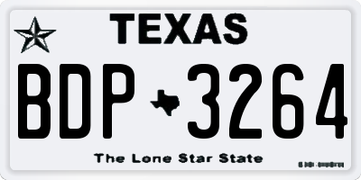 TX license plate BDP3264