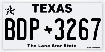 TX license plate BDP3267