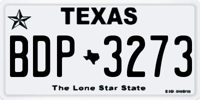 TX license plate BDP3273