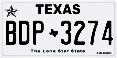 TX license plate BDP3274