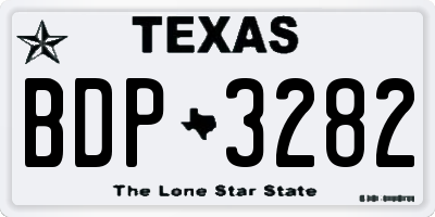 TX license plate BDP3282
