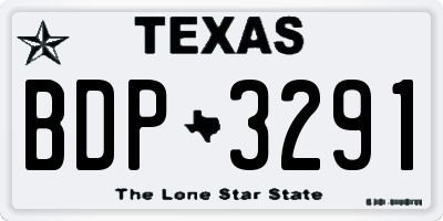 TX license plate BDP3291