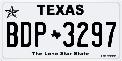 TX license plate BDP3297